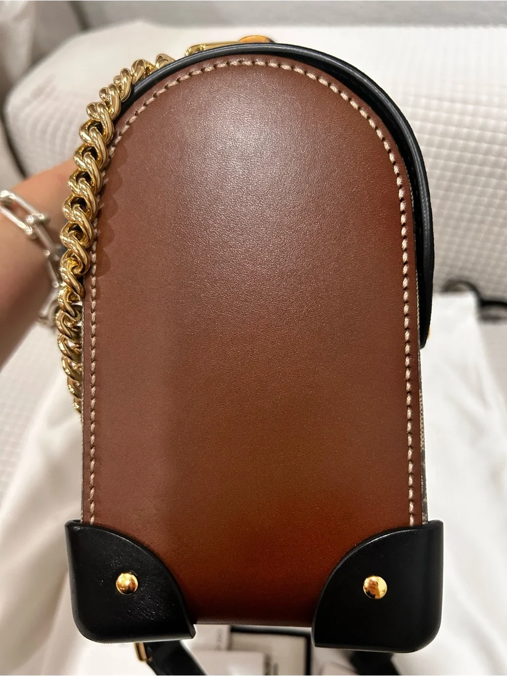 Authentic Gucci GG Monogram Supreme Padlock Small Satchel Bag